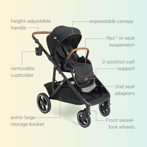 Joie Baby, Chive and Rue - All-in-One Convertible Single-to-Double Modular Stroller with 20+ Customizable Modes & All-Terrain Wheels, and Lightweight Infant Car Seat Travel System (Dove)
