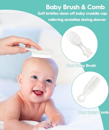Baby Grooming Kit for Newborns, All-in-One Baby Care Essentials with Nail, Hair, Nasal and Temperature Care Tools for First-Time Parents Home and Travel Used