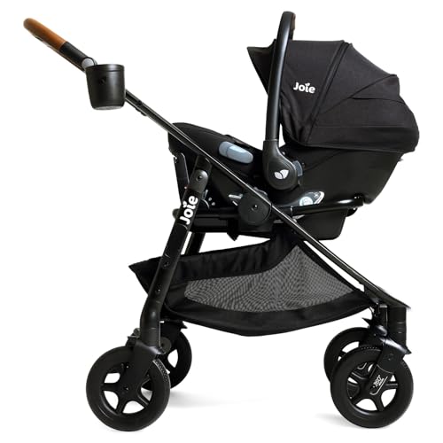 Joie Baby, Poppy Whirl Stroller and Mint Latch Car Seat Travel System (Shale) - 360 Whirl™ Travel System
