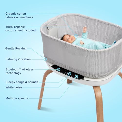 Graco® SmartSense Soothing Baby Bassinet – Smart Newborn Bassinet Detects and Automatically Responds to Baby's Cries – for Newborn Babies to 6 Months