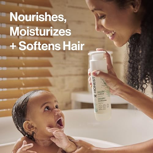 The Honest Company Silicone-Free Conditioner | Gentle for Baby | Naturally Derived, Tear-free, Hypoallergenic | Fragrance Free Sensitive, 10 fl oz