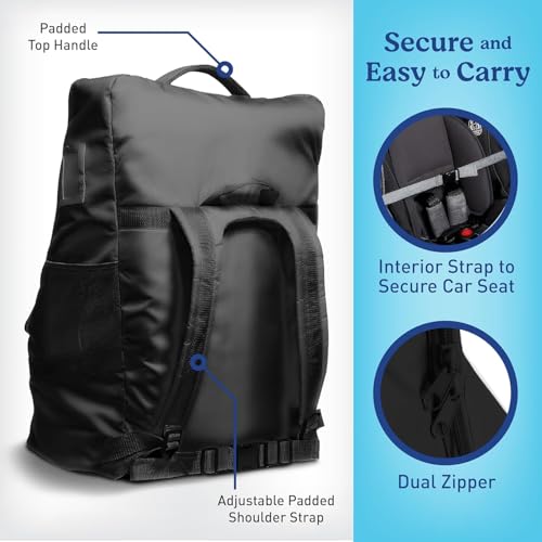 Graco Padded Car Seat Travel Bag & Infant Carrier Backpack, Black