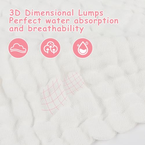 AIDEA Baby Washcloths and Burp Cloths, Absorbent Cotton Muslin Baby Towels, Large Soft Breathable Newborn Essentials for Boys and Girls, Newborn Essentials, 10 Pack, 10"x10"