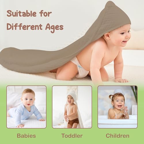 OEKO TEX 100% Organic Cotton 2 PK Muslin Baby Hooded Towel Toddler 32x32 in