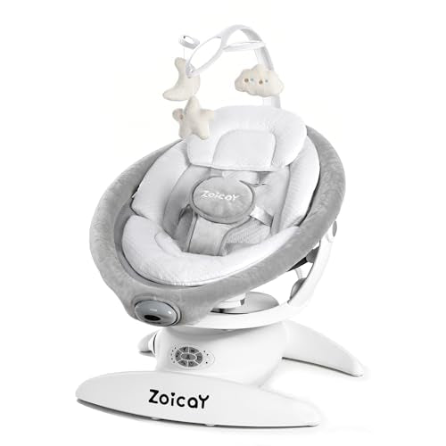 Baby Swing, 3-in-1 Baby Swings for Infants with Motion Detection & Vibration Comfort, 360° Rotating Electric Baby Swings with 5 Speeds & 3 Swing Modes, Infant Swing for Baby with 12 Preset Melodies