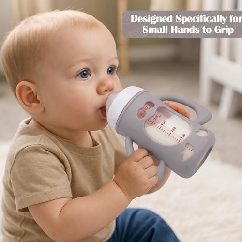 BUSOHA 3 Pack Silicone Sleeves for Pigeon 8oz Baby Bottle