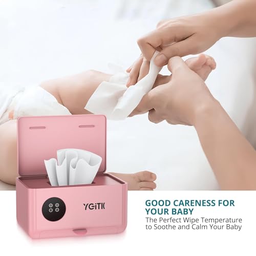 YGiTK Portable Baby Wipe Warmer —Dual Layer with Face Mask Heating Wet Wipe Warmer, 4-Level Temperature Adjustable,Large Capacity and Touch Control, Fast Heating for Newborn Night Care