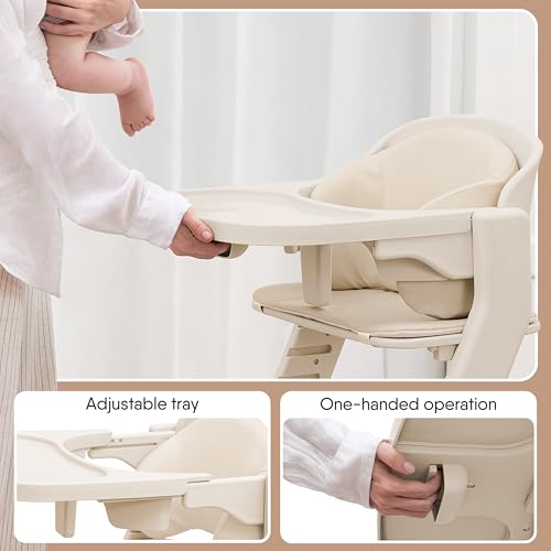Obee Odee Full-Body Washable Baby High Chair with Soft Cushion, Adjustable for 6 Months to 220 Lb - Multifunctional and Convertible High Chairs for Babies and Toddlers -Portable and Easy Operation
