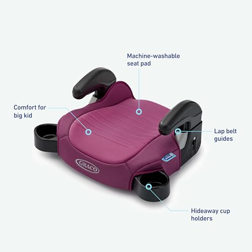 Graco TurboBooster 2.0 Backless Booster Car Seat, Trisha, Travel Booster Seat for Children Ages 4-10, Weight 40-100 Pounds and Height up to 57 Inches