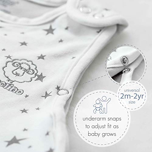 Woolino Merino Wool & Organic Cotton Baby Sleep Sack 2-24 Months – Ultimate 4-Season Baby Sleeping Bag, Universal Size Wearable Blanket, 2-Way Zipper & Adjustable Fit, Year-Round Use - Sun