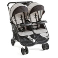 Kolcraft Cloud Plus Lightweight Double Stroller Side-by-Side for Infant Toddler, Compact Folding Travel System with Reclining Seats, Canopies, Storage Basket, Trays, Easy Maneuver - Slate Gray