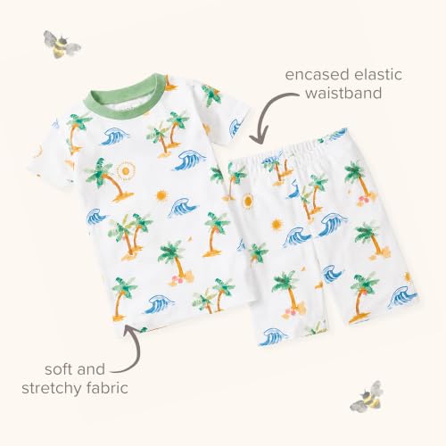 Burt's Bees Baby Unisex Organic Cotton Short Sleeve & Shorts PJ Set, 2-PC