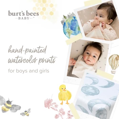 Burt's Bees Baby Organic Cotton Fitted Crib Sheet, Unisex Baby Beddings
