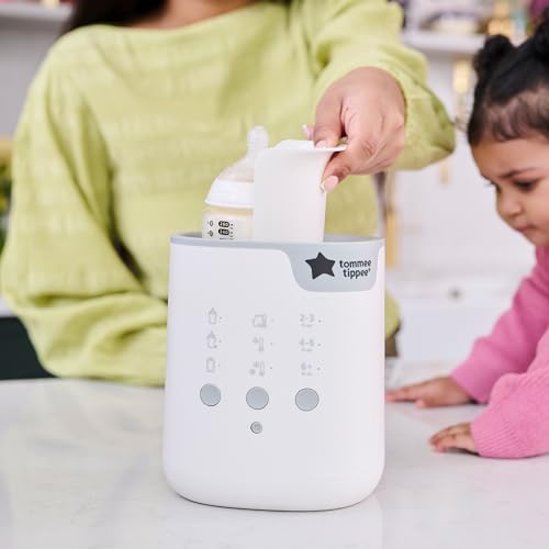 Tommee Tippee Baby Bottle and Food Warmer, Warms Breast Milk, Formula, Jars and Pouches to Body Temperature in Minutes, Automatic Timer, Touch Settings, White