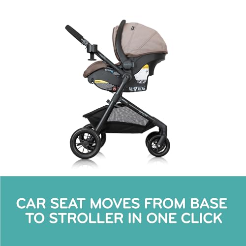 Evenflo Pivot Modular Travel System with LiteMax Preemie and Infant Car Seat (Desert Tan)