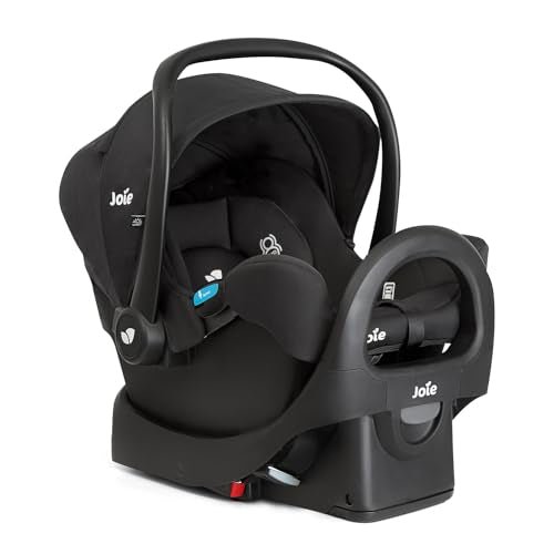 Joie Baby, Ginger and Rue Travel System – 4-in-1 Travel System with Lightweight Baby Car Seat and an Included Anti-Rebound Base for Easy Install and Height-Adjustable Stroller (Shale Dark)