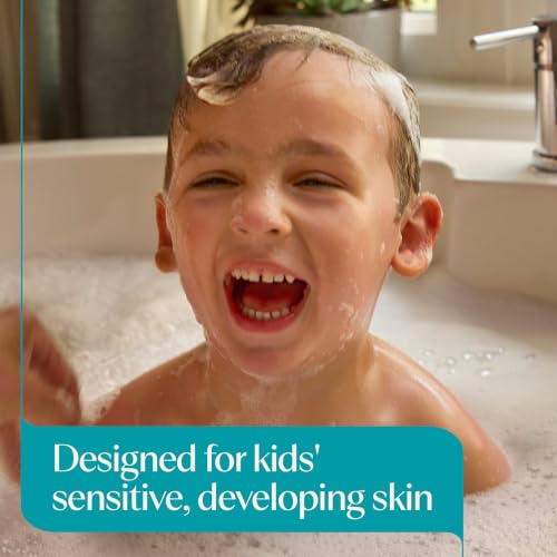 Aveeno Kids Sensitive Skin Face & Body Wash, Nourishing Oat Extract, Wash Away Dirt and Germs Without Drying, Kids Body Wash is Tear-Free, Hypoallergenic, Sulfate- & Dye-Free, 18 Fl Oz