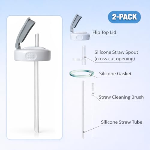 Flip Top Straw Lids for Lansinoh, Pigeon, Evenflow Wide Neck Baby Bottles