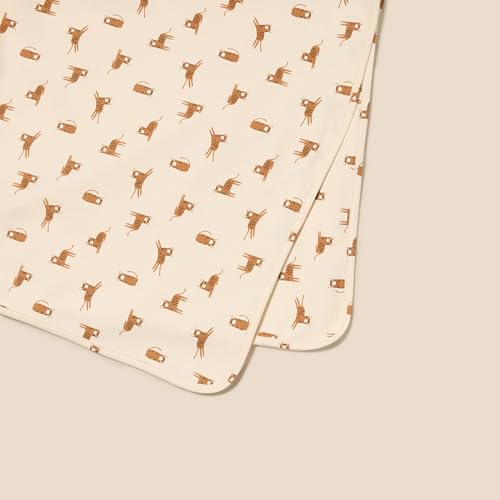 Amazon Essentials Unisex Babies' Breathable Cotton Swaddle Receiving Blankets, Pack of 3, Oatmeal Heather/Stripe/Tiger, One Size