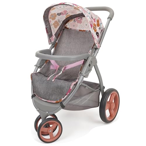 509 Crew: Melange Flora - Mabelle 3-Wheel Doll Jogger Stroller - Accessory for Dolls Up to 24", Large Canopy, Foldable Design, Kids Toy, Ages 3+