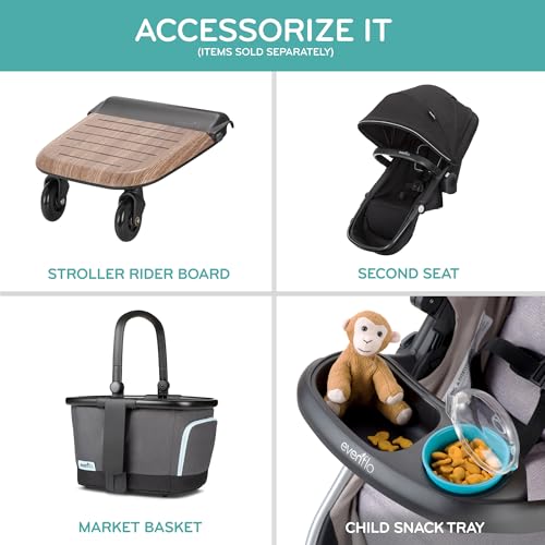 Evenflo Pivot Xpand Modular Travel System with LiteMax Infant Car Seat (Sabino Gray)