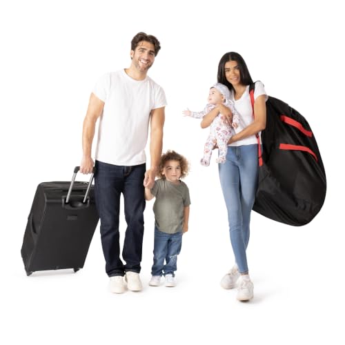 Hoovy Car Seat Travel Bag, Universal Gate Check Backpack with Adjustable Straps, Water-Resistant, Lightweight, Black