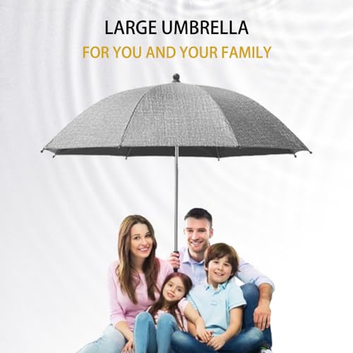 Nakazawa Umbrella Baby Stroller Convenient and Lightweight, Clip-On, Adjustable Steering, The top of the Umbrella can Adjusted to Bend, Universal,Attachment for Sun Protection Cowboy Grey