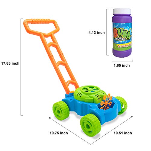 Lydaz Bubble Lawn Mower for Toddlers 1-3, Kids Bubble Machine for 1-Year-Old Boys Toy Gifts, Gardening Easter Basket Stuffers Birthday Toys, Push Summer Outdoor Toys for Preschool Baby Boys Age 1 2 3