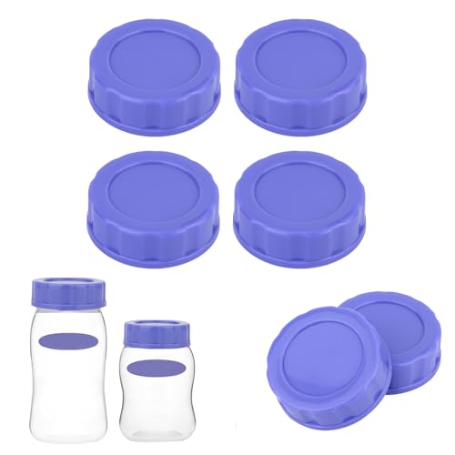 4pcs Baby Bottle Caps Compatible with Pigeon & Lansinoh Bottles, Leak-Proof Travel & Storage Lids Replacement (Purple)