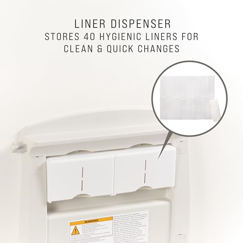 Rubbermaid Commercial Products Horizontal Baby Changing Station, Light Platinum, Wall-Mounted Fold-Down Diaper Change Table with Safety Straps for Restaurants/Hotels/Schools/Airports