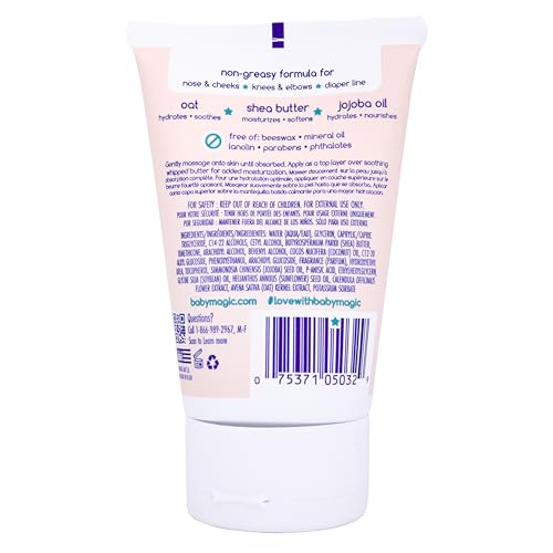 Baby Magic Soothing All-Over Balm, Vanilla & Oat, Skin Moisturizer for Face, Body & Bum, Hypoallergenic, Dermatologist & Pediatrician Tested, 4 Fl Oz