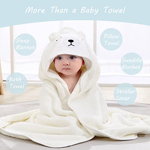 ROXANEPIG 12 PCS Baby Bath Towels Set for Newborn Toddlers, 4 PCS Hooded Baby Towels & 8 PCS Washcloths, Ultra Absorbent Newborn Bath Essentials Gift for Boys & Girls