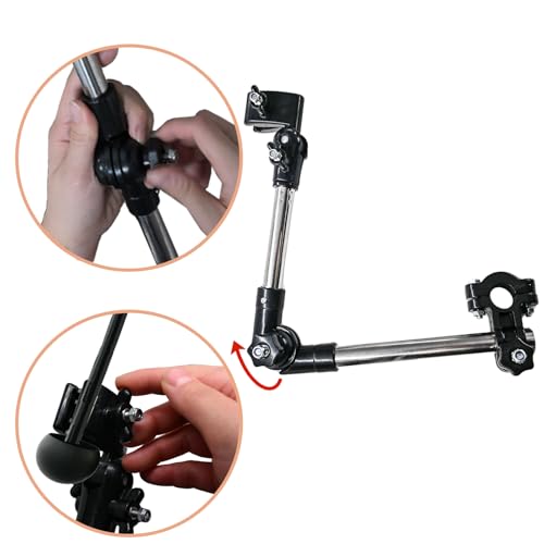 Universal Umbrella Mount Holder,180° Adjustable Umbrella Holder for Stroller,Hole Diameters 0.8-1.3cm,Umbrella Clamp Umbrella Stretch Mount Stand Holder for Stroller,Wheelchair,Walker,Rollator