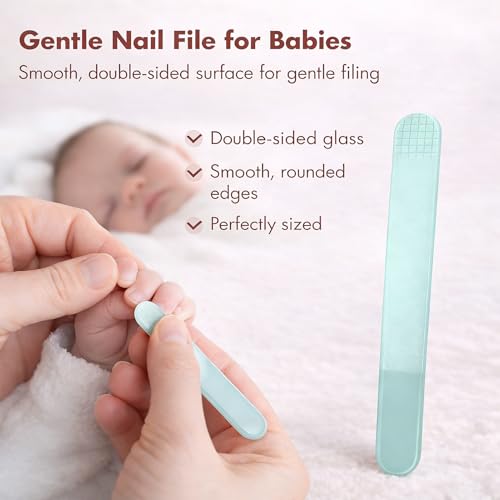 YIVEKO Baby Nail Kit, 4-in-1 Baby Nail Care Set with Cute Case, Baby Nail Clippers, Scissors, Nail File & Tweezers, Baby Manicure Kit and Pedicure kit for Newborn, Infant, Toddler, Kids-Owl Green