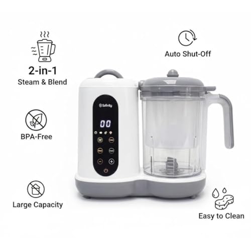 Baby Food Steamer & Blender 2-in-1 | Rapid Steaming, Smooth Purees, BPA-Free Design, Auto Shut-Off, Large Capacity for Homemade Infant Meals & Toddler Nutrition