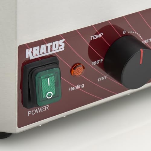 Kratos Commercial Electric Sauce Bottle Warmer | Double 32 oz. Countertop Bottle Warmer | Stainless Steel | 120V, 400W | Warms Hot Fudge, Chocolate, Nacho Cheese | ETL Certified (29M-049)
