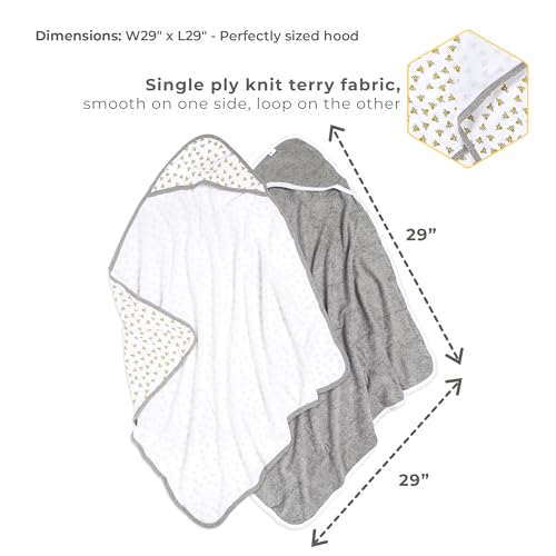 Burts Bees Baby Infant Hooded Towels, Unisex Bath Essentials and Newborn Necessities, Soft Nursery Towel with Hood Set, Size 29 x 29 Inch