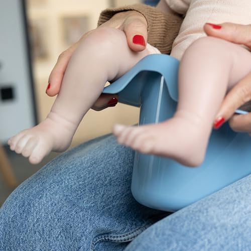 Kindsgut Elimination Communication Baby Potty – Ergonomic Infant Potty for Babies, Easy-Clean EC Potty with Splash Guard, Includes Printed EC Beginner Guide, Designed in Germany, Pigeon Blue