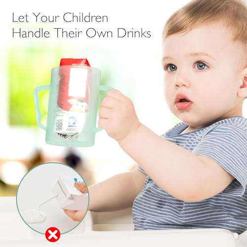 Momcozy Baby Pouch Holder No Squeeze, Baby Food & Juice Box Holder, Mess-Free, Easy Grip for Self-Feeding, BPA-Free & DEHP-Free, Must-Have for Babies, Green