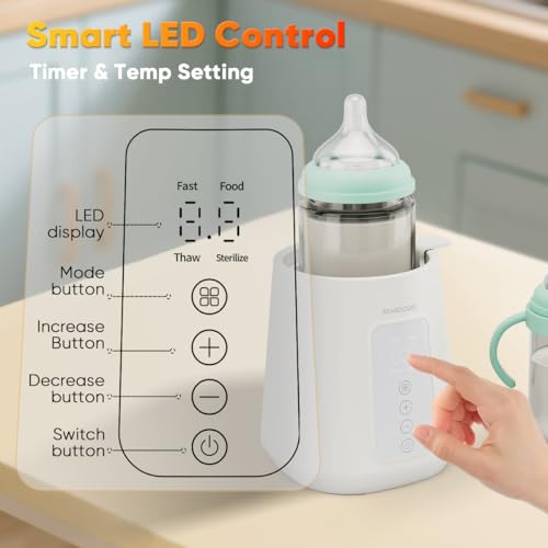 BEARDODO Baby Bottle Warmer, Fast Bottle Warmer for All Bottles, Breast Milk Warmer for Baby Breastmilk or Formula Automatic Shut-Off Digital Display Heat Baby Food at Home Use