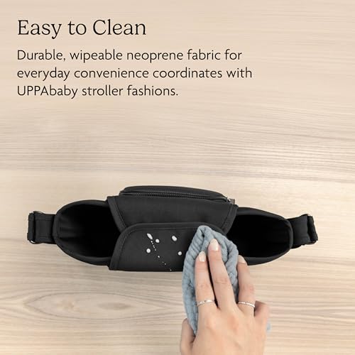 UPPAbaby Carry-All Parent Organizer – Easy Attach, Universal Fit – Multiple Compartments for Beverages, Snacks + Personal Items – Secure Zippered Pocket – Charcoal