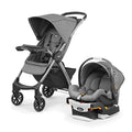 Chicco Mini Bravo Plus Travel System, Mini Bravo Plus Stroller with KeyFit 30 Infant Car Seat and Base, Slate/Grey