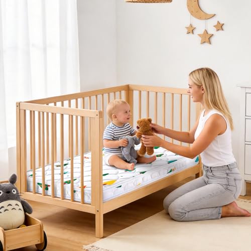 Mini Crib Mattress 38" x 24" x 4"- Firm Support and Comfort Premium Foam,Noiseless and Odorless,Hypoallergenic Mini Crib Mattress,Fits Mini and Portable Cribs,Dual Sided with Soft Breathable Fabric