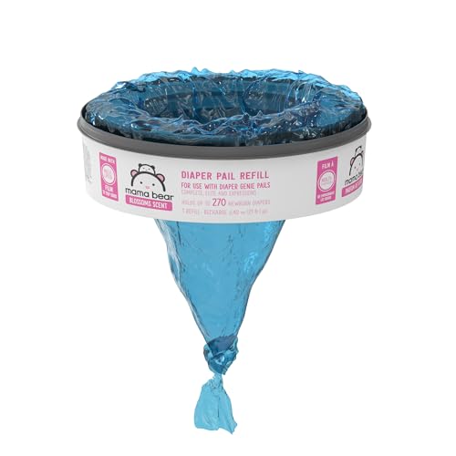 Amazon Brand - Mama Bear Blossoms Scented Diaper Pail Refills for Diaper Genie Pails with Odor Elimination, 2160 Count (8 Packs of 270 Count)