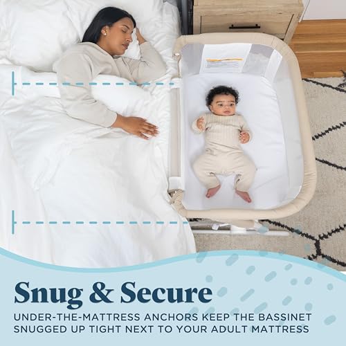 Baby Delight Beside Me Dreamer Bassinet | Bedside Sleeper & Baby Bassinet | 6-Position Height Adjustment | Organic Oat