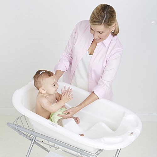 EuroBath 2-Stage Baby Bath Tub, White - Large, Long Lasting Baby Essentials, Must-Have Baby Bathtub, Newborn Essentials, Infant Bathtub & Baby Care Products for Registry