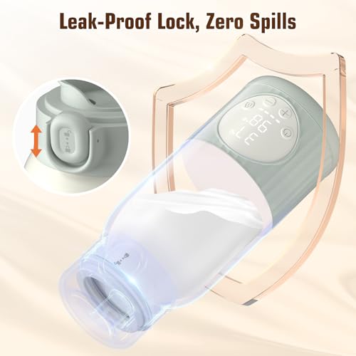 UKEXE Portable Bottle Warmer for Breast Milk,Formula or Water 13oz Large Capacity,100W Power Fast Warming & Precise Temp Control Baby Milk Warmer for Travel