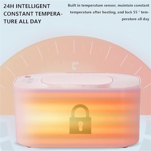 Wipes Warmer, Fast Heating Wipe Warmer and Baby Wet Wipes Dispenser for Home Use Adjustable Temperature Holds 80 Wipes, Travel Friendly with Direct Plug-in Power