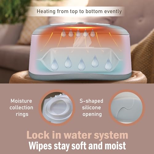 GOGO pure Baby Wet Wipes Warmer & Dispenser, Holder and Case - Purple, Playful/Cute, with Easy Press On/Off Switch, Holds 100 Wipes, Worldwide Use