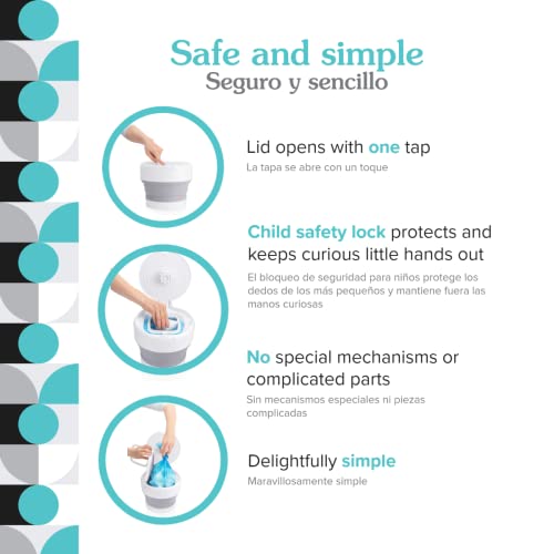 PurePail Go Portable Diaper Pail — Gray — Superior Odor Control with No Added Fragrance — Collapses for On-The-Go — Compact & Space-Saving